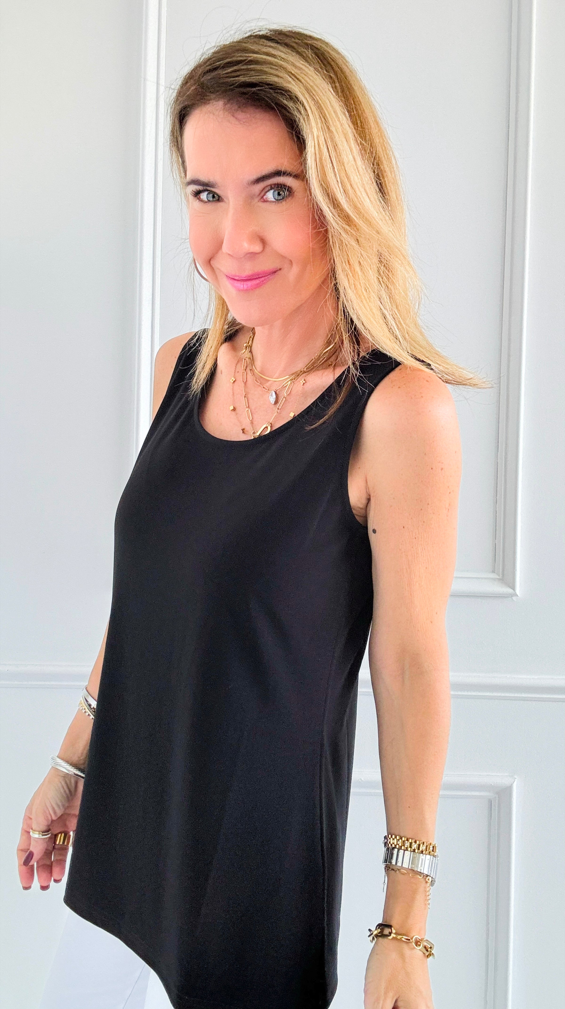 Bright Day Essentials Tank - Black-100 Sleeveless Tops-Beverly Rose-Coastal Bloom Boutique, find the trendiest versions of the popular styles and looks Located in Indialantic, FL