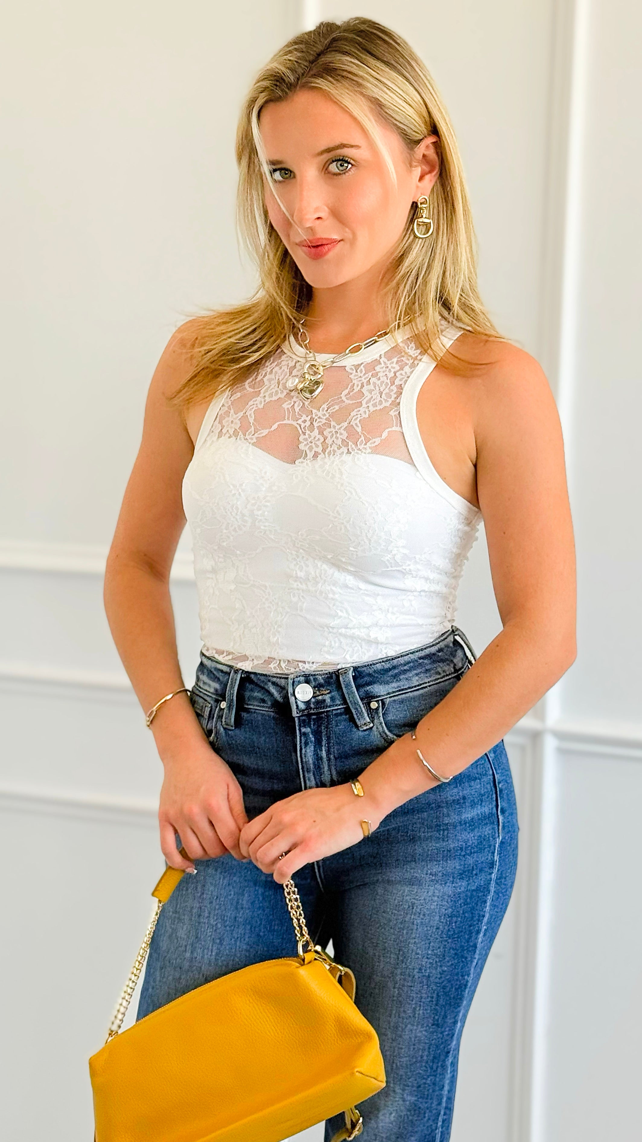Night Bloom Lace Top - White-100 Sleeveless Tops-Galita-Coastal Bloom Boutique, find the trendiest versions of the popular styles and looks Located in Indialantic, FL