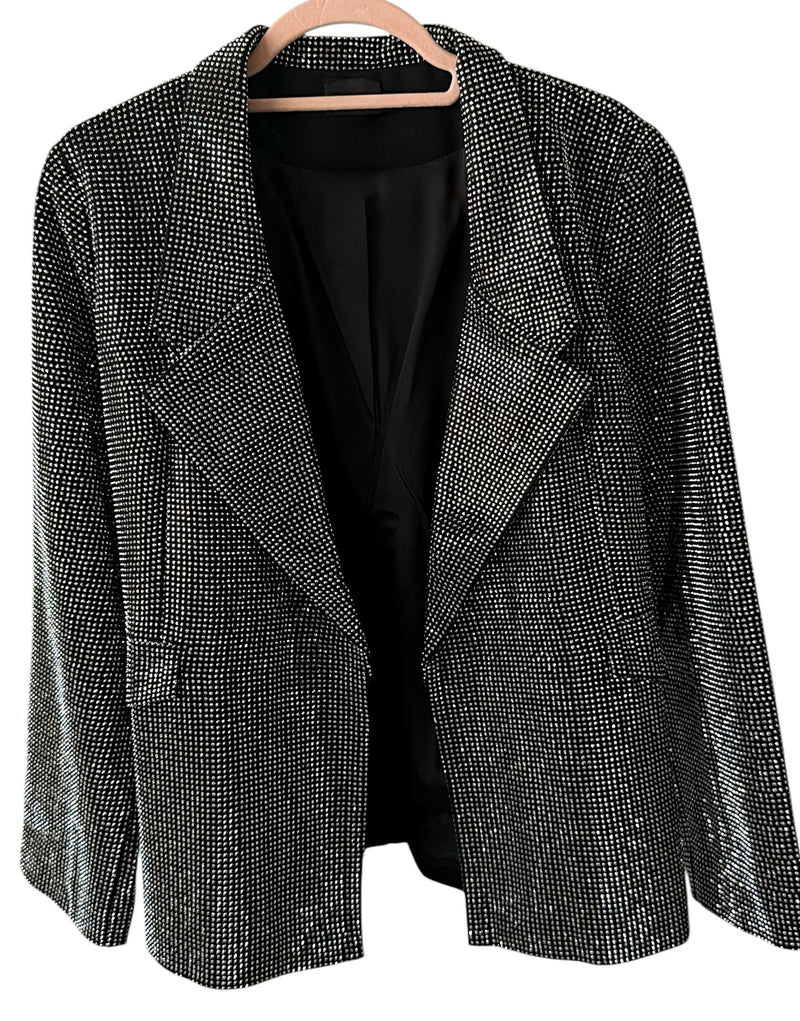 Starlit Open Front Blazer - Silver-160 Jackets-7Mango7-Coastal Bloom Boutique, find the trendiest versions of the popular styles and looks Located in Indialantic, FL