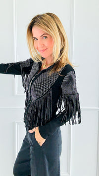 Starstruck Fringe Glam Jacket-160 Jackets-7Mango7-Coastal Bloom Boutique, find the trendiest versions of the popular styles and looks Located in Indialantic, FL