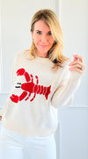 Coastal Charm Lobster Sweater-150 Cardigans/Layers-Bailey Rose-Coastal Bloom Boutique, find the trendiest versions of the popular styles and looks Located in Indialantic, FL