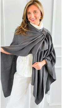 Walk Away Poncho - Charcoal-150 Cardigan Layers-NYW-Coastal Bloom Boutique, find the trendiest versions of the popular styles and looks Located in Indialantic, FL