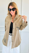 Glamour Italian Twill Jacket-160 Jackets-V SKY-Coastal Bloom Boutique, find the trendiest versions of the popular styles and looks Located in Indialantic, FL