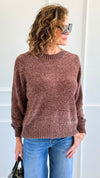 Cuddle Cloud Chenille Sweater-Brown-140 Sweaters-Zenana-Coastal Bloom Boutique, find the trendiest versions of the popular styles and looks Located in Indialantic, FL