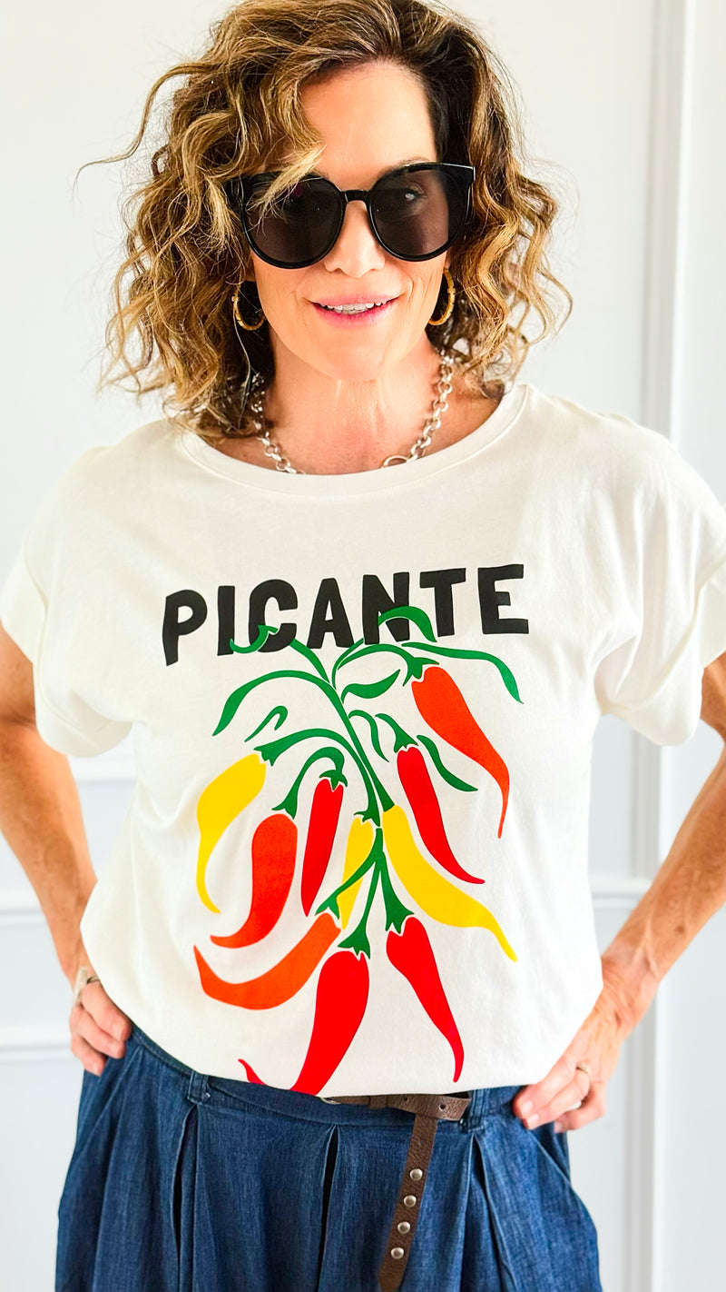 Spicy Mood Italian Graphic Tee-110 Short Sleeve Tops-FIRSTAGE-Coastal Bloom Boutique, find the trendiest versions of the popular styles and looks Located in Indialantic, FL