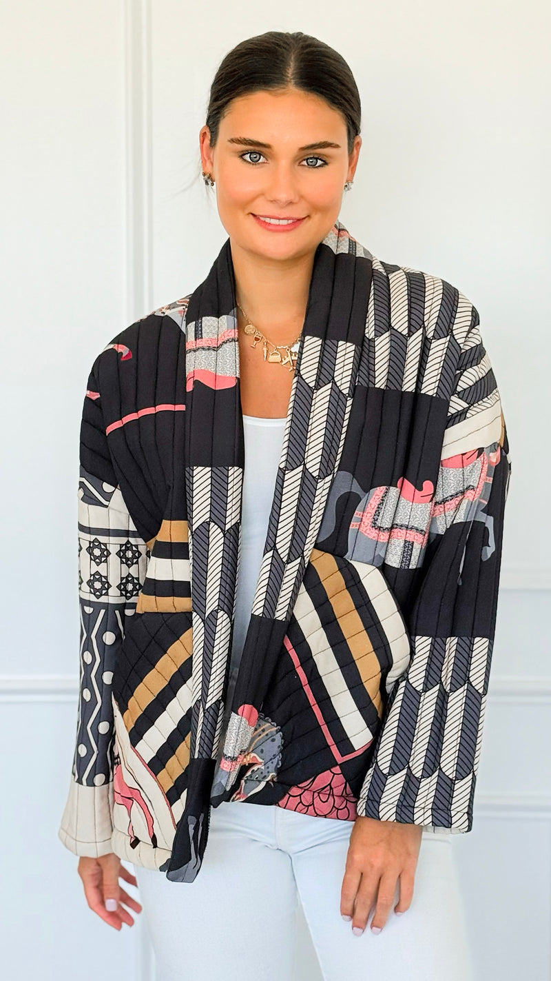 Carousel Dreams Italian Jacket- Dark-160 Jackets-K2-Coastal Bloom Boutique, find the trendiest versions of the popular styles and looks Located in Indialantic, FL