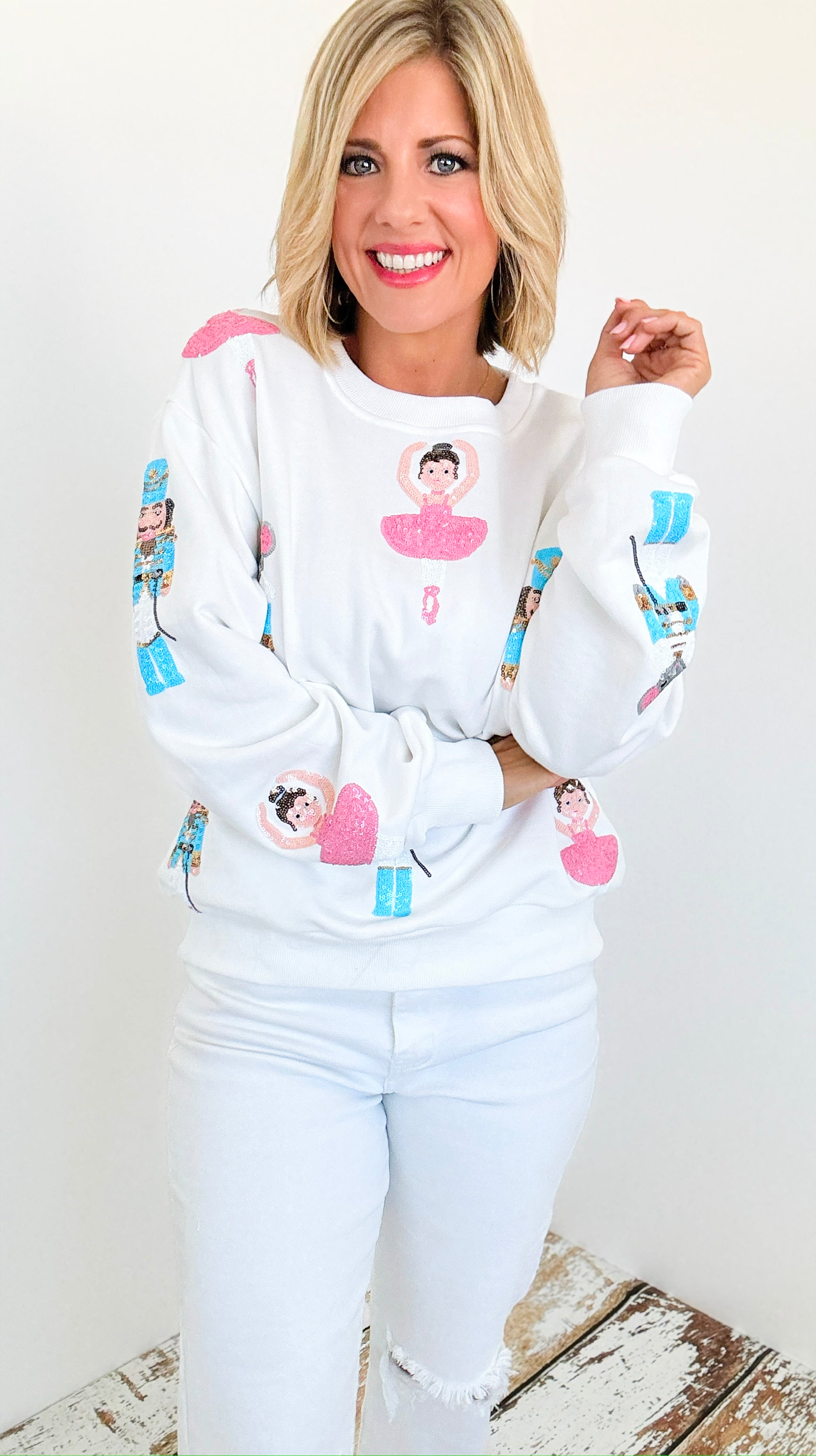 Nutcracker Ballet Dream Sweatshirt-130 Long Sleeve Tops-Belle Cher-Coastal Bloom Boutique, find the trendiest versions of the popular styles and looks Located in Indialantic, FL