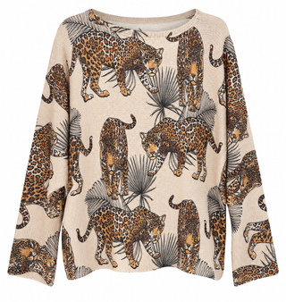 Leopard Lounge Lurex Italian St Tropez Knit Top