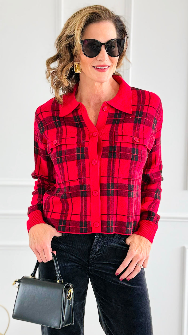 Aspen Après Ski Plaid Cardigan-150 Cardigans/Layers-White Birch-Coastal Bloom Boutique, find the trendiest versions of the popular styles and looks Located in Indialantic, FL