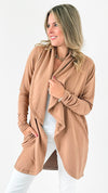 Fleece Lined Flowy Open Cardigan - Camel-210 Loungewear/Sets-Mono B-Coastal Bloom Boutique, find the trendiest versions of the popular styles and looks Located in Indialantic, FL