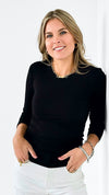 Timeless Ribbed Knit Top - Black-110 Long Sleeve Tops-Mono B-Coastal Bloom Boutique, find the trendiest versions of the popular styles and looks Located in Indialantic, FL