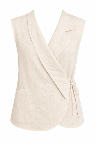 Fashion Moment Sleeveless Italian Top- Ivory