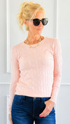 Hailey Knit Pullover Top - Dusty Pink-140 Sweaters-Cielo-Coastal Bloom Boutique, find the trendiest versions of the popular styles and looks Located in Indialantic, FL