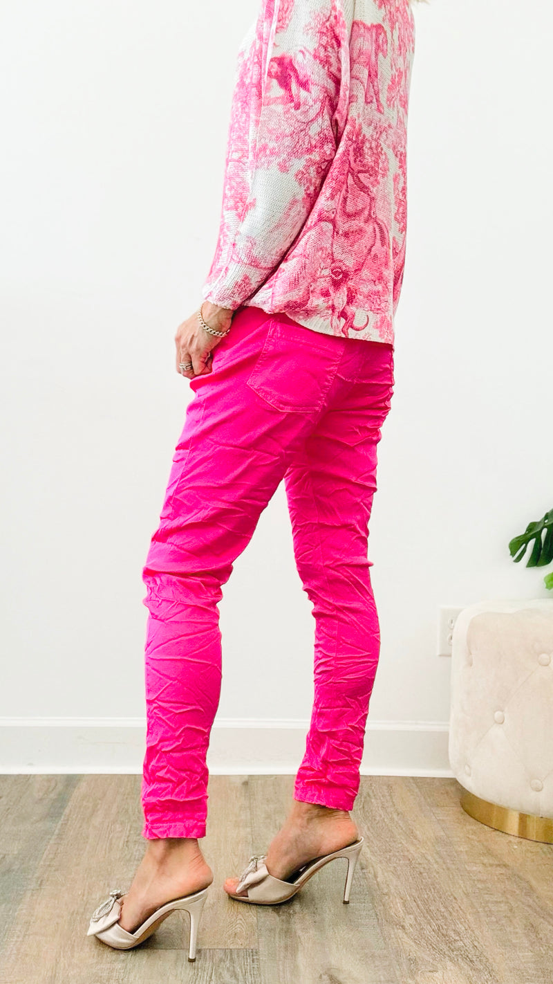 Italian Wish List Moonlit Jogger - Fuchsia-180 Joggers-Italianissimo/ venti6-Coastal Bloom Boutique, find the trendiest versions of the popular styles and looks Located in Indialantic, FL