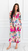 Feathered Mosaic Italian Long Dress-200 dresses/jumpsuits/rompers-CLEAR S-Coastal Bloom Boutique, find the trendiest versions of the popular styles and looks Located in Indialantic, FL
