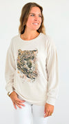 Jungle Icon Relaxed Top - Oat-130 Long Sleeve Tops-mystree-Coastal Bloom Boutique, find the trendiest versions of the popular styles and looks Located in Indialantic, FL