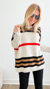 Iconic Italian Knit Pullover Sweater - Beige-140 Sweaters-Yolly-Coastal Bloom Boutique, find the trendiest versions of the popular styles and looks Located in Indialantic, FL