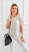 Breezy Striped Short Sleeve Top-110 Short Sleeve Tops-Haptics-Coastal Bloom Boutique, find the trendiest versions of the popular styles and looks Located in Indialantic, FL