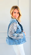 Sequined Distress Statement Jacket-160 Jackets-SALT-Coastal Bloom Boutique, find the trendiest versions of the popular styles and looks Located in Indialantic, FL