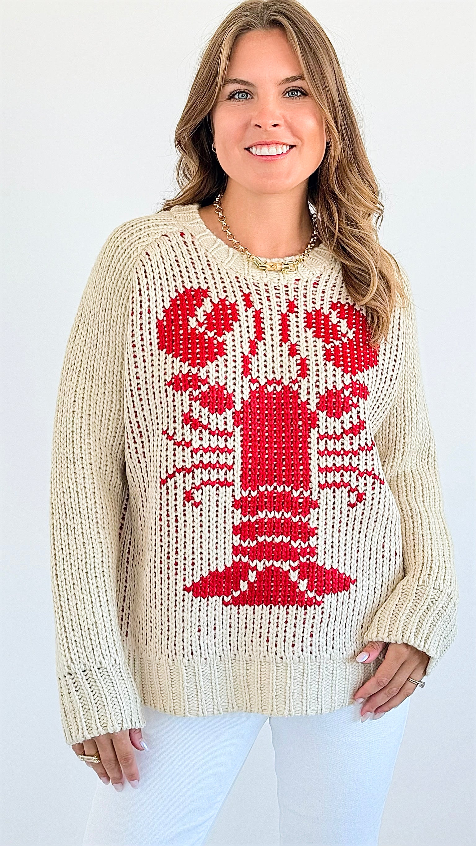 You're My Lobster Pullover - Sand-150 Cardigans/Layers-Bailey Rose-Coastal Bloom Boutique, find the trendiest versions of the popular styles and looks Located in Indialantic, FL