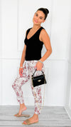 Botanical Zip Italian Jogger-180 Joggers-V SKY-Coastal Bloom Boutique, find the trendiest versions of the popular styles and looks Located in Indialantic, FL