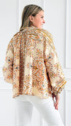 Bohemian Scarf-Print Blouse Top-130 Long Sleeve Tops-Gigio-Coastal Bloom Boutique, find the trendiest versions of the popular styles and looks Located in Indialantic, FL