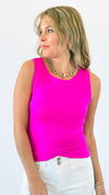Essential Seamless Tank Top - Neon Pink-100 Sleeveless Tops-Zenana-Coastal Bloom Boutique, find the trendiest versions of the popular styles and looks Located in Indialantic, FL