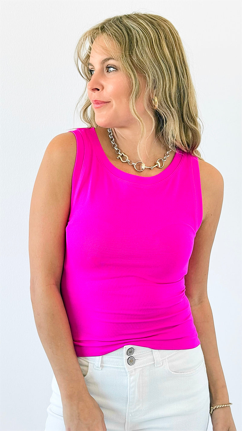Essential Seamless Tank Top - Neon Pink-100 Sleeveless Tops-Zenana-Coastal Bloom Boutique, find the trendiest versions of the popular styles and looks Located in Indialantic, FL
