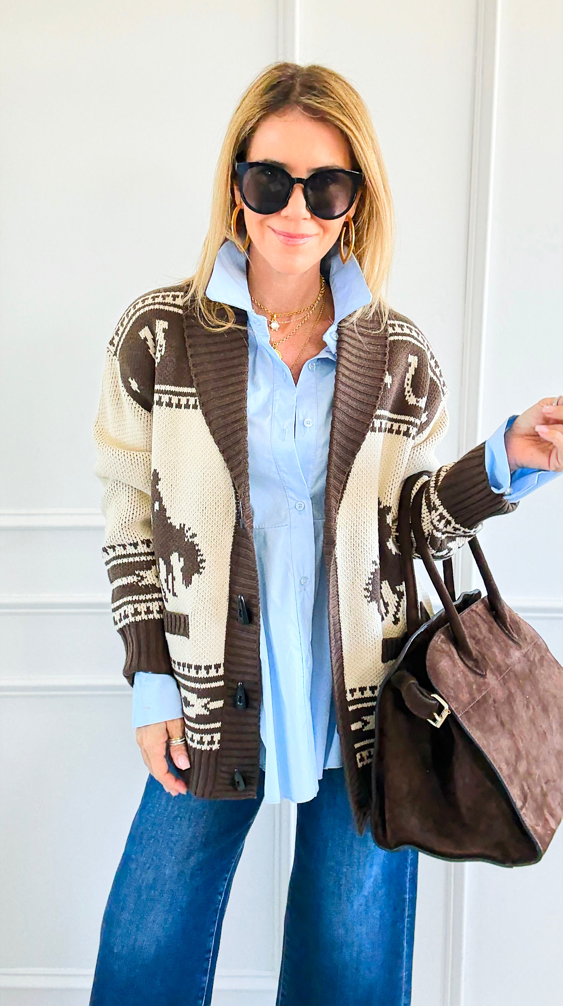 Rodeo Cowboy Cardigan-140 Sweaters-Original USA-Coastal Bloom Boutique, find the trendiest versions of the popular styles and looks Located in Indialantic, FL