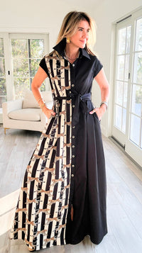 Wild Grace Tie-Front Button Down Dress