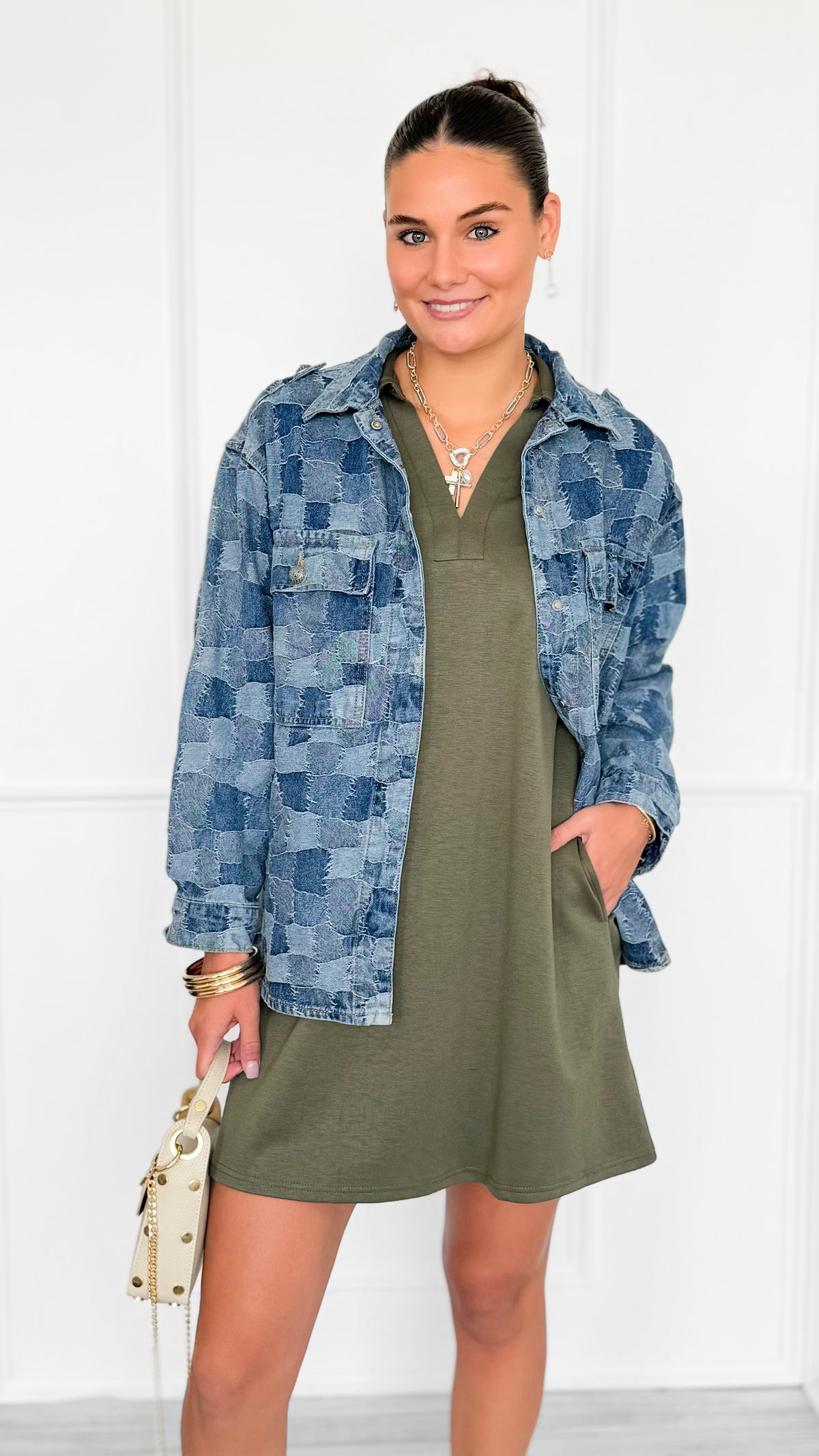 Lounge & Wander Polo Dress - Olive-200 Dresses/Jumpsuits/Rompers-JODIFL-Coastal Bloom Boutique, find the trendiest versions of the popular styles and looks Located in Indialantic, FL