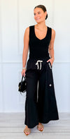 Pocket Glam Italian Flare Leg Pant- Black-100 Pants-TATTOO Z-Coastal Bloom Boutique, find the trendiest versions of the popular styles and looks Located in Indialantic, FL