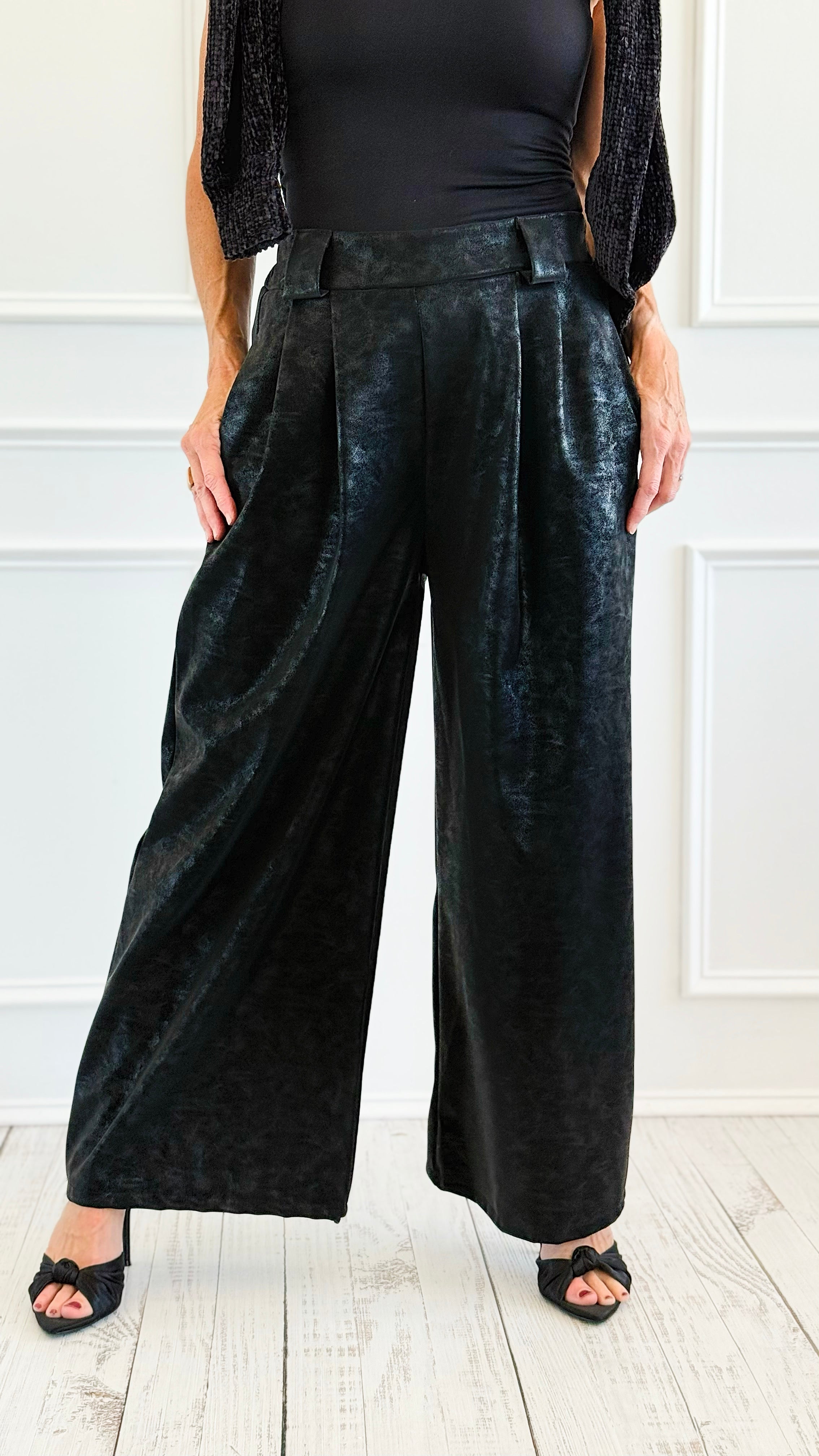 Starlit Italian Flare- Leg Pant- Black-100 Pants-AZUL MONACO-Coastal Bloom Boutique, find the trendiest versions of the popular styles and looks Located in Indialantic, FL