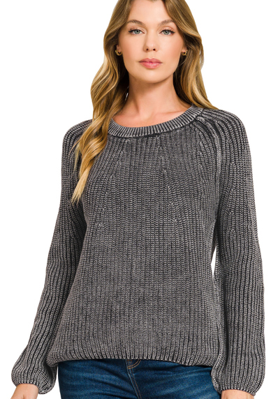 Modern Ease Knit Sweater - Black-140 Sweaters-Zenana-Coastal Bloom Boutique, find the trendiest versions of the popular styles and looks Located in Indialantic, FL