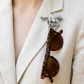 Horse Eyeglass Holder Brooch