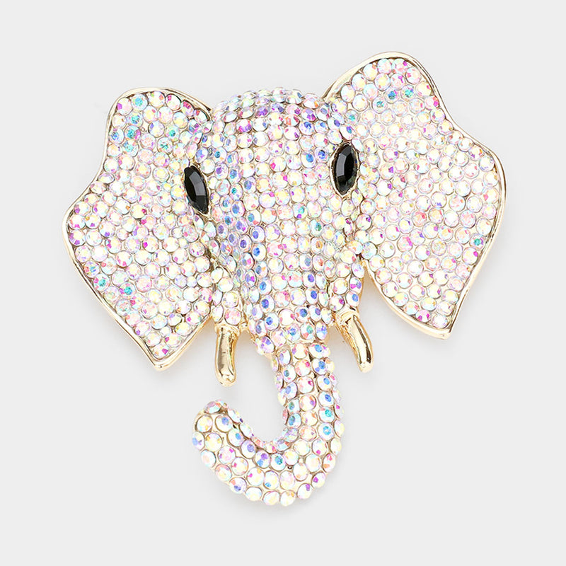 Grand Glimmer Elephant Brooch-230 Jewelry-NYW-Coastal Bloom Boutique, find the trendiest versions of the popular styles and looks Located in Indialantic, FL