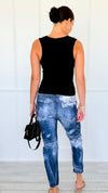 Denim Charmer Printed Jeans-Horses & Puzzles-100 Pants-DIPINTO DI BLU-Coastal Bloom Boutique, find the trendiest versions of the popular styles and looks Located in Indialantic, FL