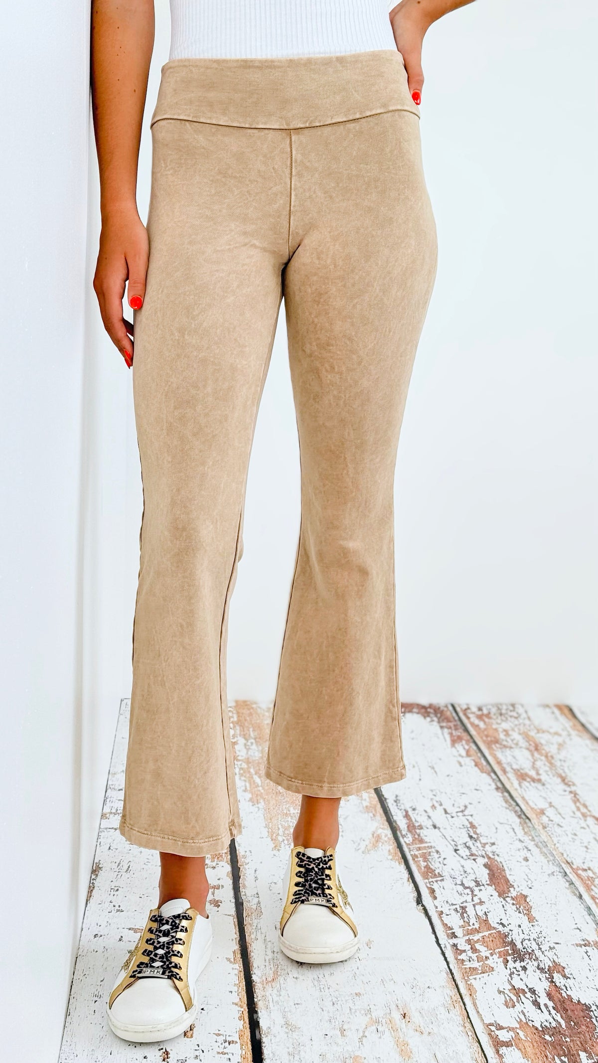 Mineral Wash Cropped Capri Stretch Pants-170 Bottoms-Chatoyant-Coastal Bloom Boutique, find the trendiest versions of the popular styles and looks Located in Indialantic, FL