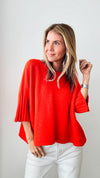 Break Free Round - Neck Italian Sweater Top - Aperol-140 Sweaters-Germany-Coastal Bloom Boutique, find the trendiest versions of the popular styles and looks Located in Indialantic, FL