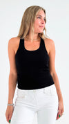 Ribbed Seamless Racerback Top - Black-100 Sleeveless Tops-Love Poem-Coastal Bloom Boutique, find the trendiest versions of the popular styles and looks Located in Indialantic, FL