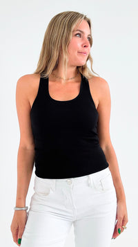 Ribbed Seamless Racerback Top - Black-100 Sleeveless Tops-Love Poem-Coastal Bloom Boutique, find the trendiest versions of the popular styles and looks Located in Indialantic, FL
