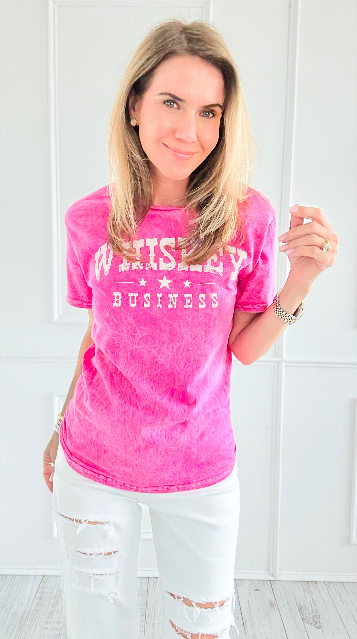 Whiskey Business Top - Mineral Pink-110 Short Sleeve Tops-SUGAR STITCH-Coastal Bloom Boutique, find the trendiest versions of the popular styles and looks Located in Indialantic, FL