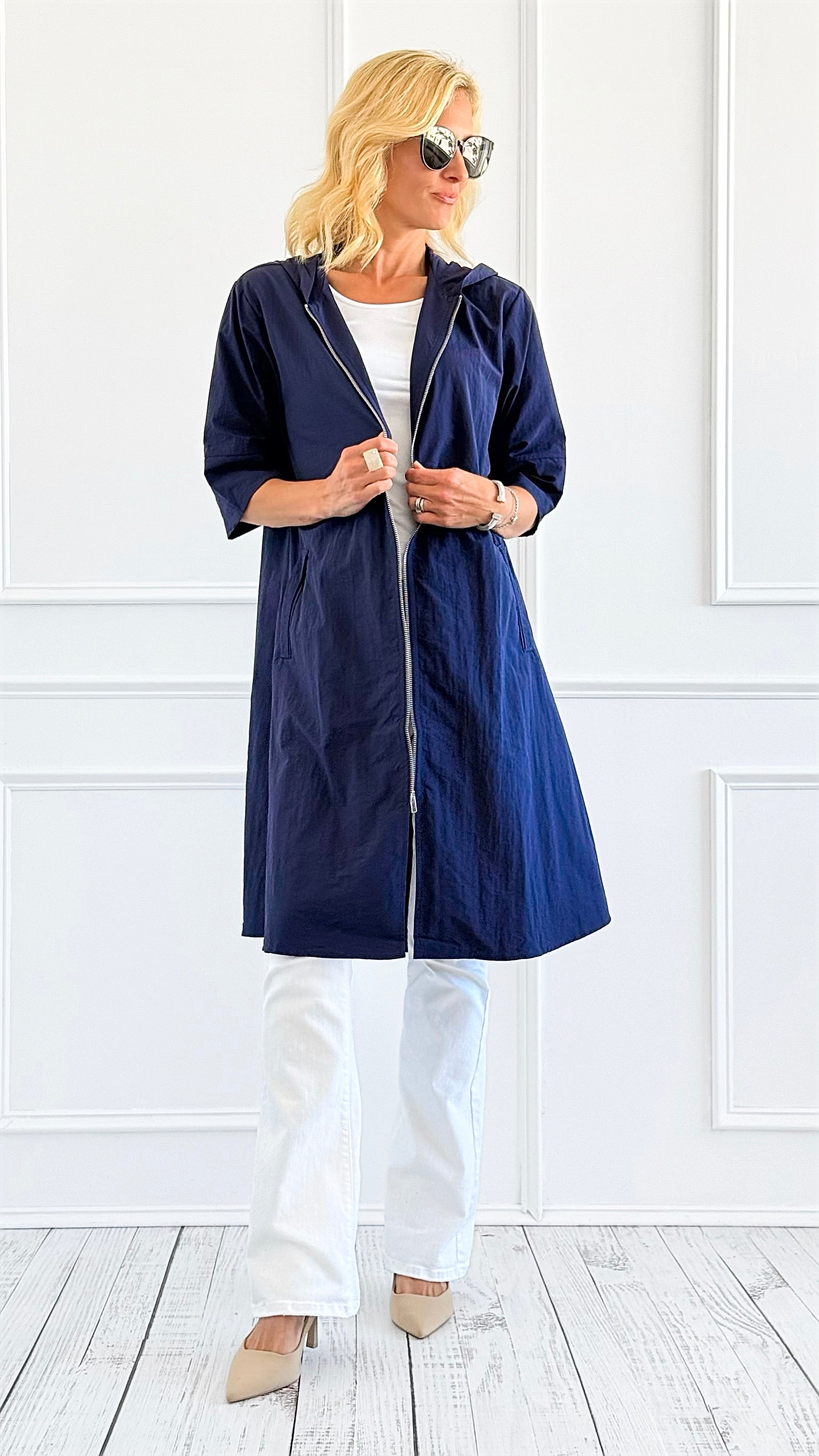 Solid Hooded Windbreaker Coat-160 Jackets-Jodifl-Coastal Bloom Boutique, find the trendiest versions of the popular styles and looks Located in Indialantic, FL