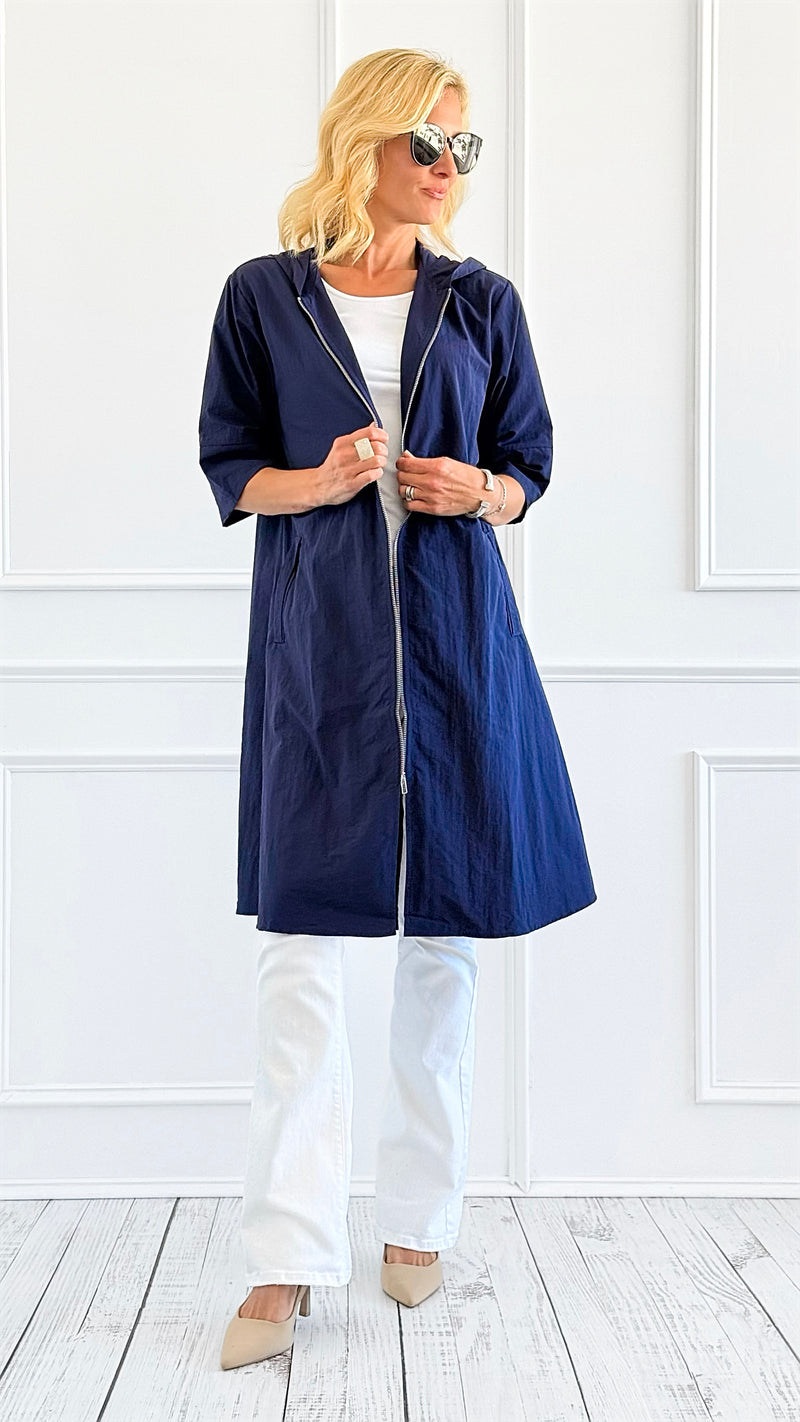 Solid Hooded Windbreaker Coat-160 Jackets-Jodifl-Coastal Bloom Boutique, find the trendiest versions of the popular styles and looks Located in Indialantic, FL