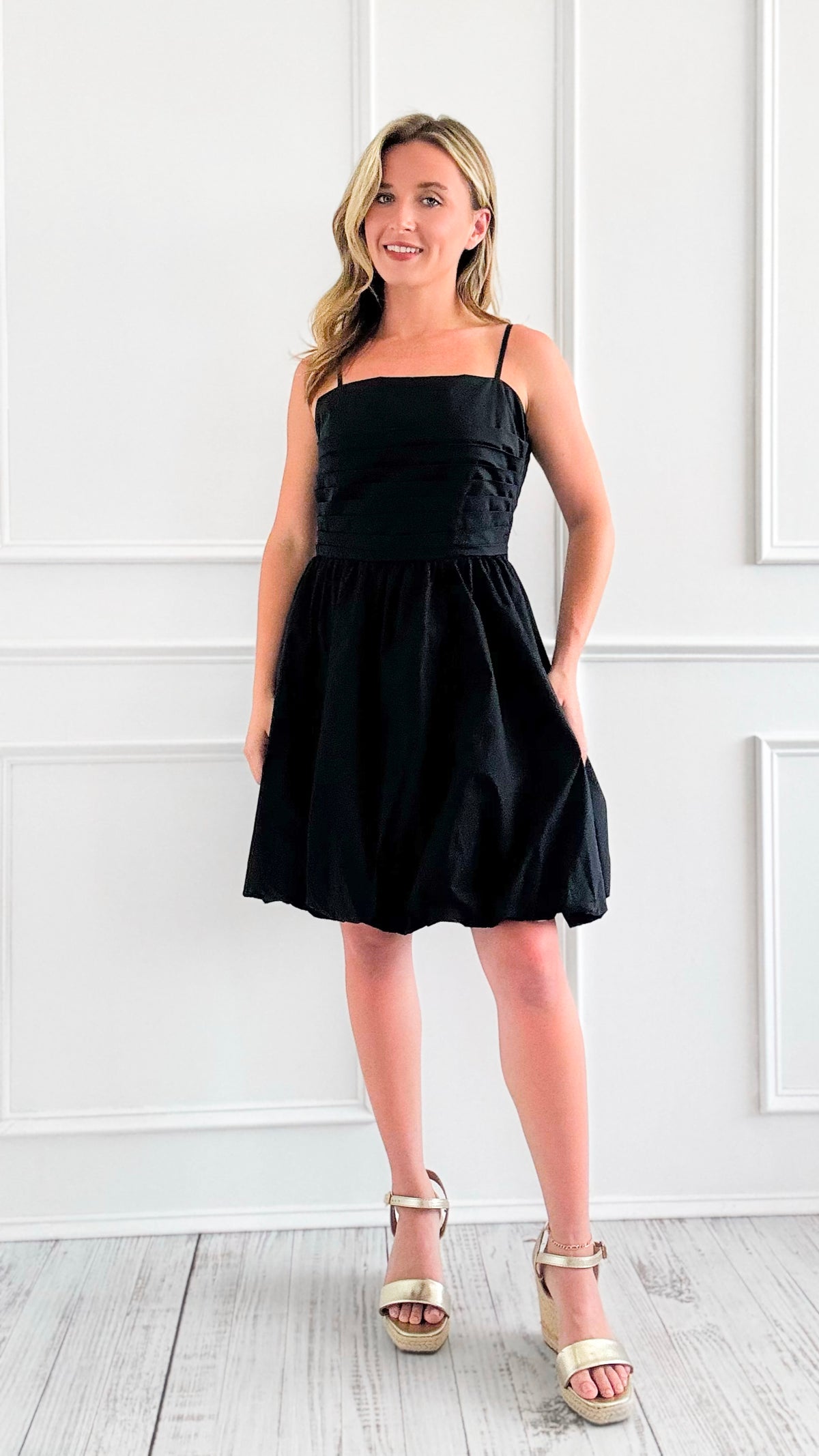 Rosette Romance Midi Dress - Black-200 Dresses/Jumpsuits/Rompers-White Birch-Coastal Bloom Boutique, find the trendiest versions of the popular styles and looks Located in Indialantic, FL