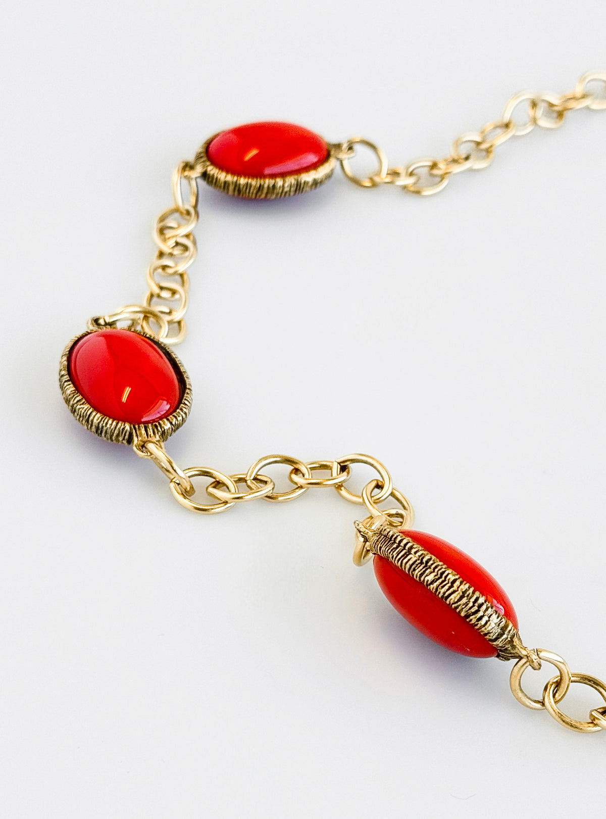 Chunky Station Long Necklace- Coral-230 Jewelry-YOCHI-Coastal Bloom Boutique, find the trendiest versions of the popular styles and looks Located in Indialantic, FL