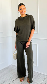 The Art of Staying In Set - Dark Olive-210 Loungewear/Sets-Zenana-Coastal Bloom Boutique, find the trendiest versions of the popular styles and looks Located in Indialantic, FL