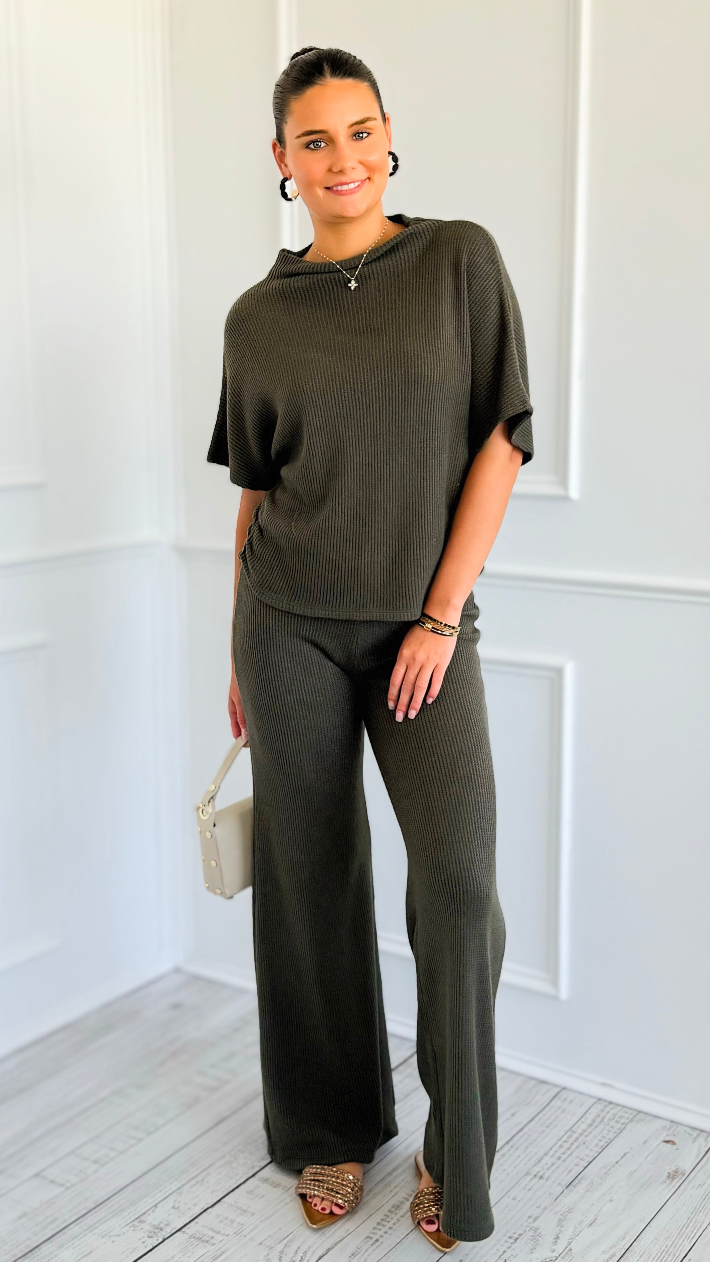 The Art of Staying In Set - Dark Olive-210 Loungewear/Sets-Zenana-Coastal Bloom Boutique, find the trendiest versions of the popular styles and looks Located in Indialantic, FL
