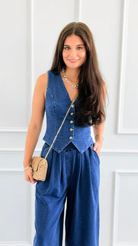 Western Muse Button Vest-150 Cardigans/Layers-Flying Tomato-Coastal Bloom Boutique, find the trendiest versions of the popular styles and looks Located in Indialantic, FL