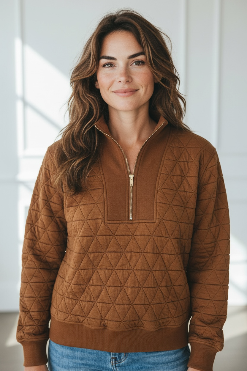 Quilted Daydream Zip Top